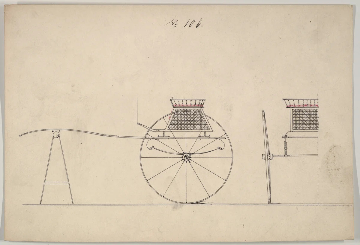 Dog Cart #106 by Brewster & Co., drawing, 1850-1865