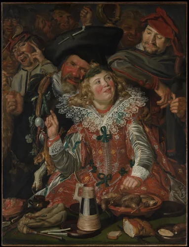 Merrymakers at Shrovetide by Frans Hals, painting, 1616-1617