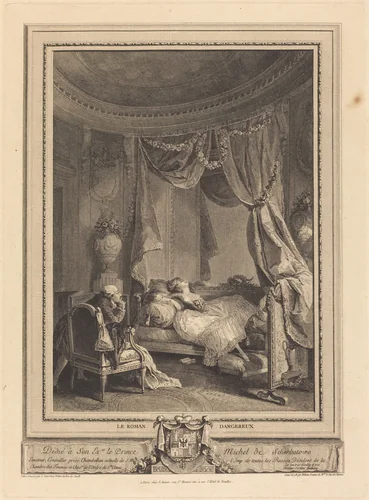 Le roman dangereux by Isidore-Stanislas Helman; Nicolas Lavreince, print, 1781