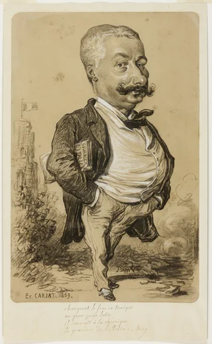 Caricature of a Man by Etienne Carjat, drawing, 1859
