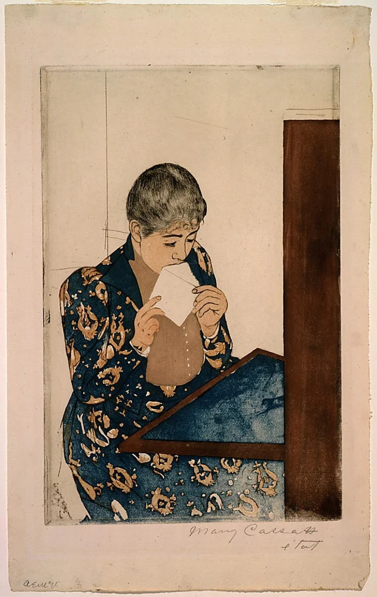 The Letter by Mary Cassatt, print, 1890-1891