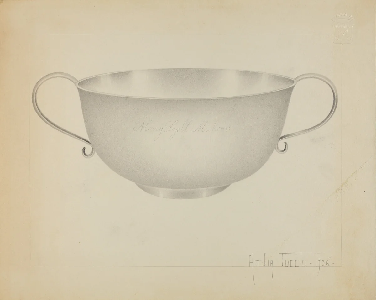 Silver Bowl by Amelia Tuccio, index of american design, 1936