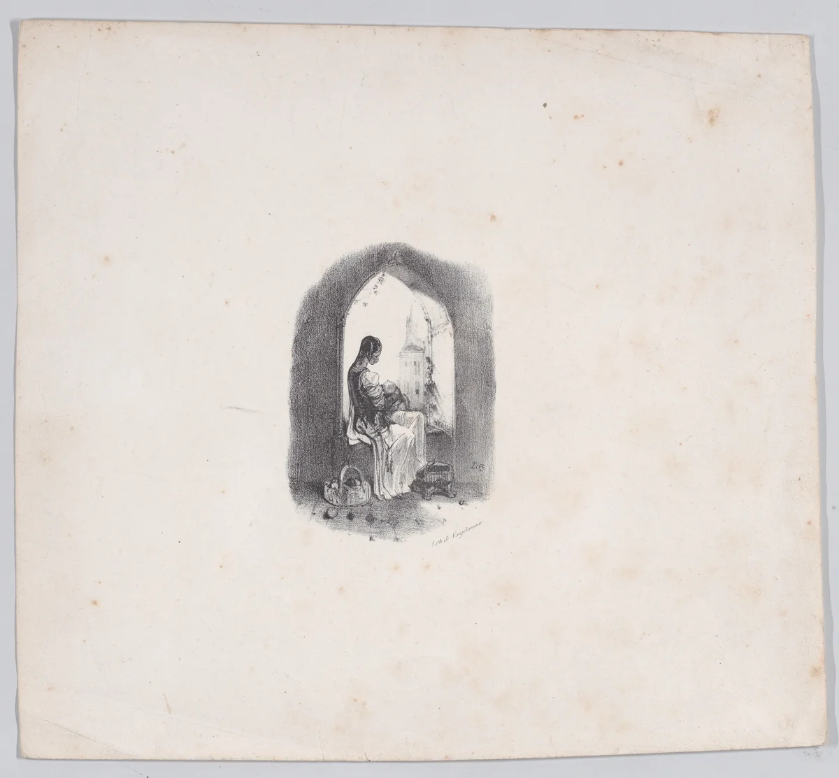 The Little Baby by Alexandre-Gabriel Decamps, print, 1830