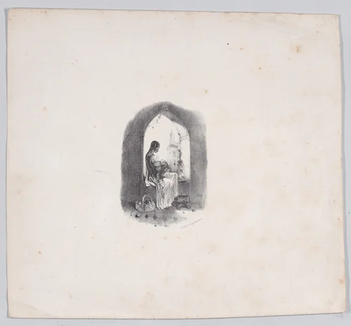 The Little Baby by Alexandre-Gabriel Decamps, print, 1830