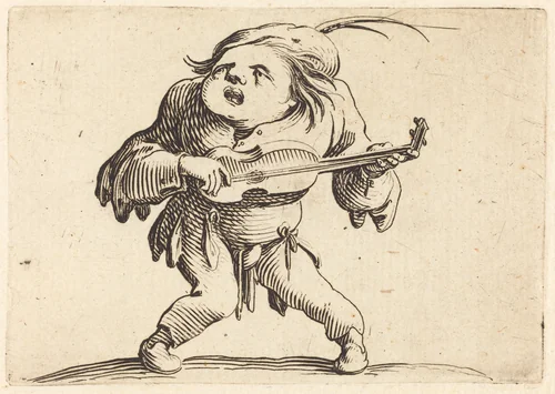 The Guitar Player by Jacques Callot, print, 1622