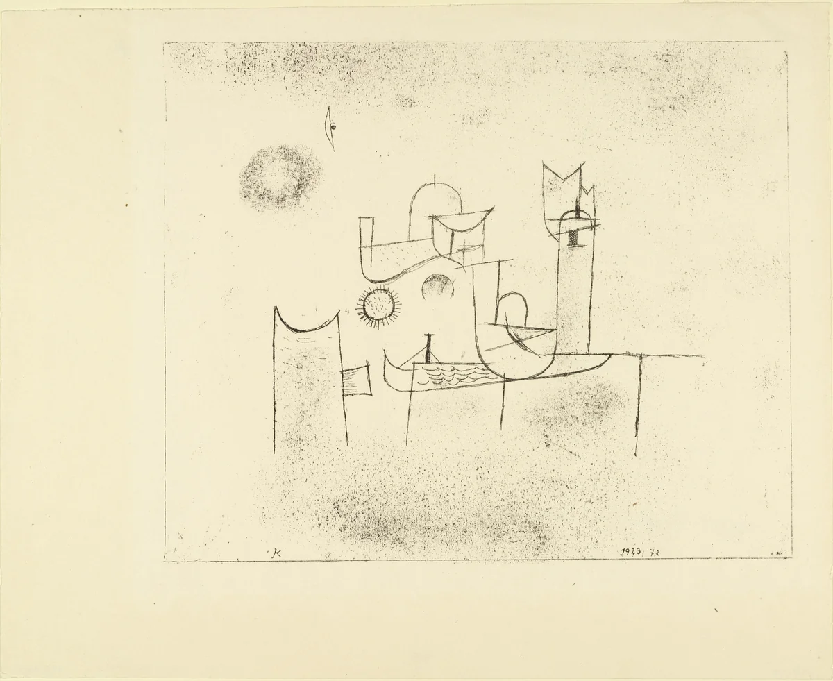 Sun in the Gate (Sonne im Thor) by Paul Klee, print, 1923