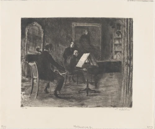 Cello Sonata by Ernst Oppler, print, 1880-1924