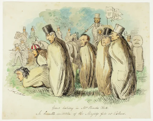 Great Holiday in Mr. Punch's Park by John Leech, painting, 1840-1849