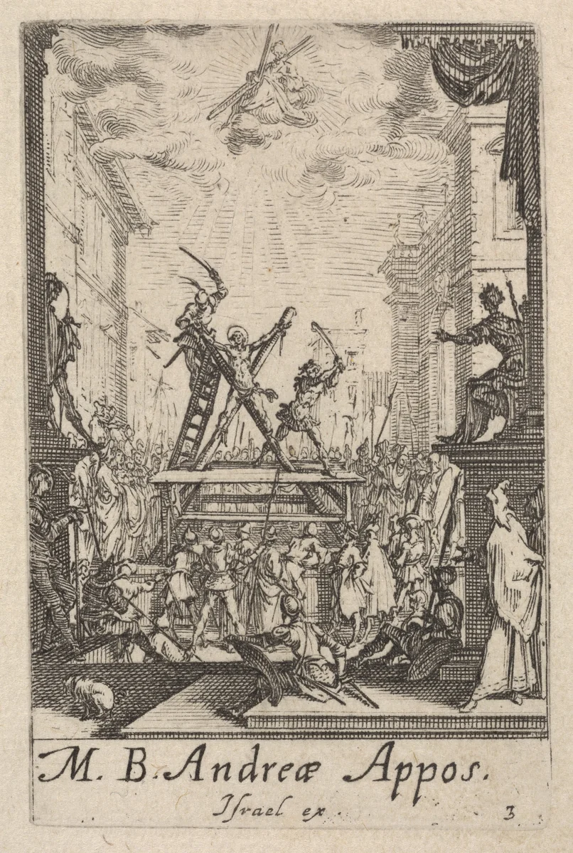 Martyrdom of Saint Andrew, from "The Little Apostles" (Les Petits Apôtres) by Jacques Callot, print, 1632