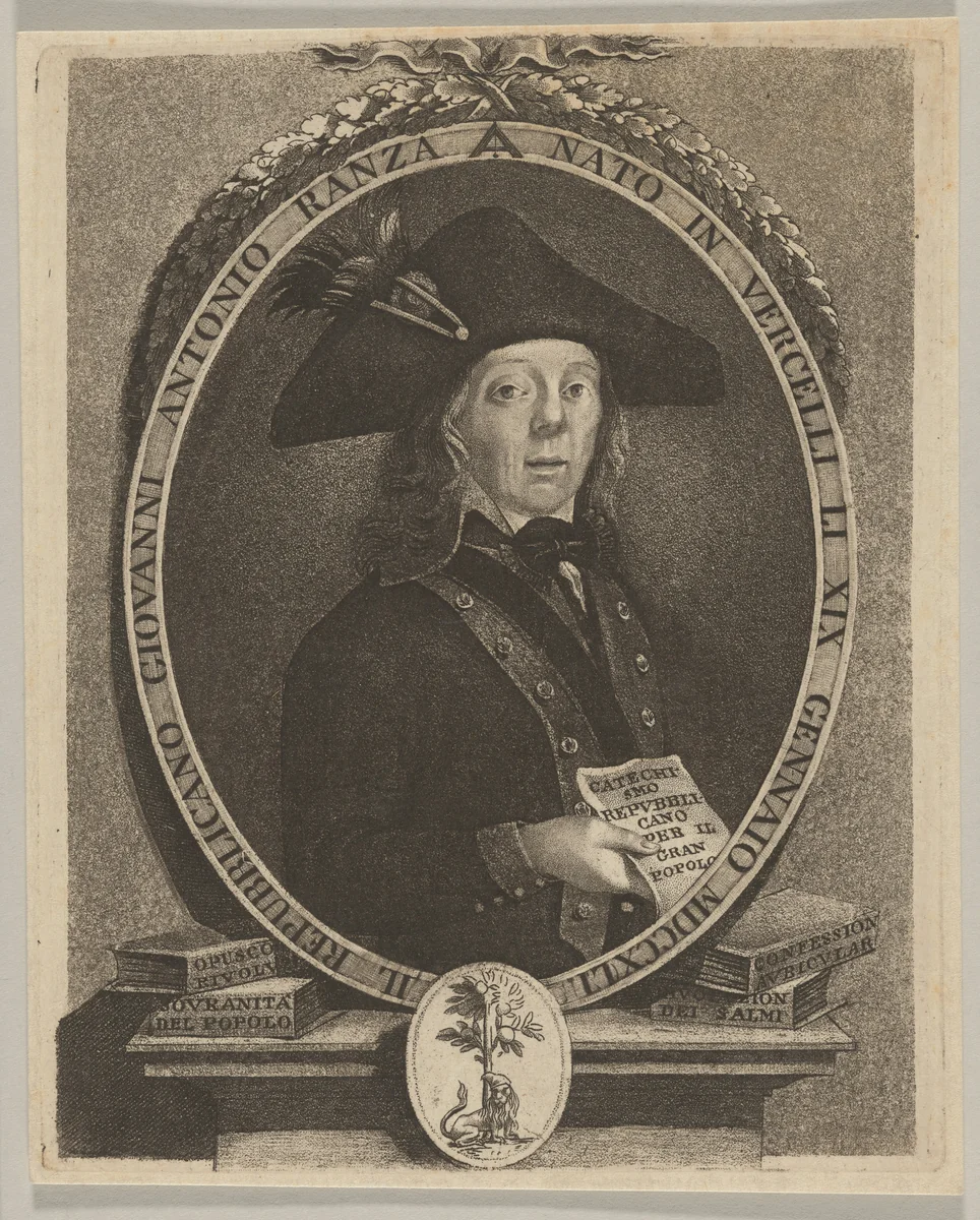 Self-Portrait of Giovanni Antonio Ranza by Giovanni Antonio Ranza, print, 1785-1795