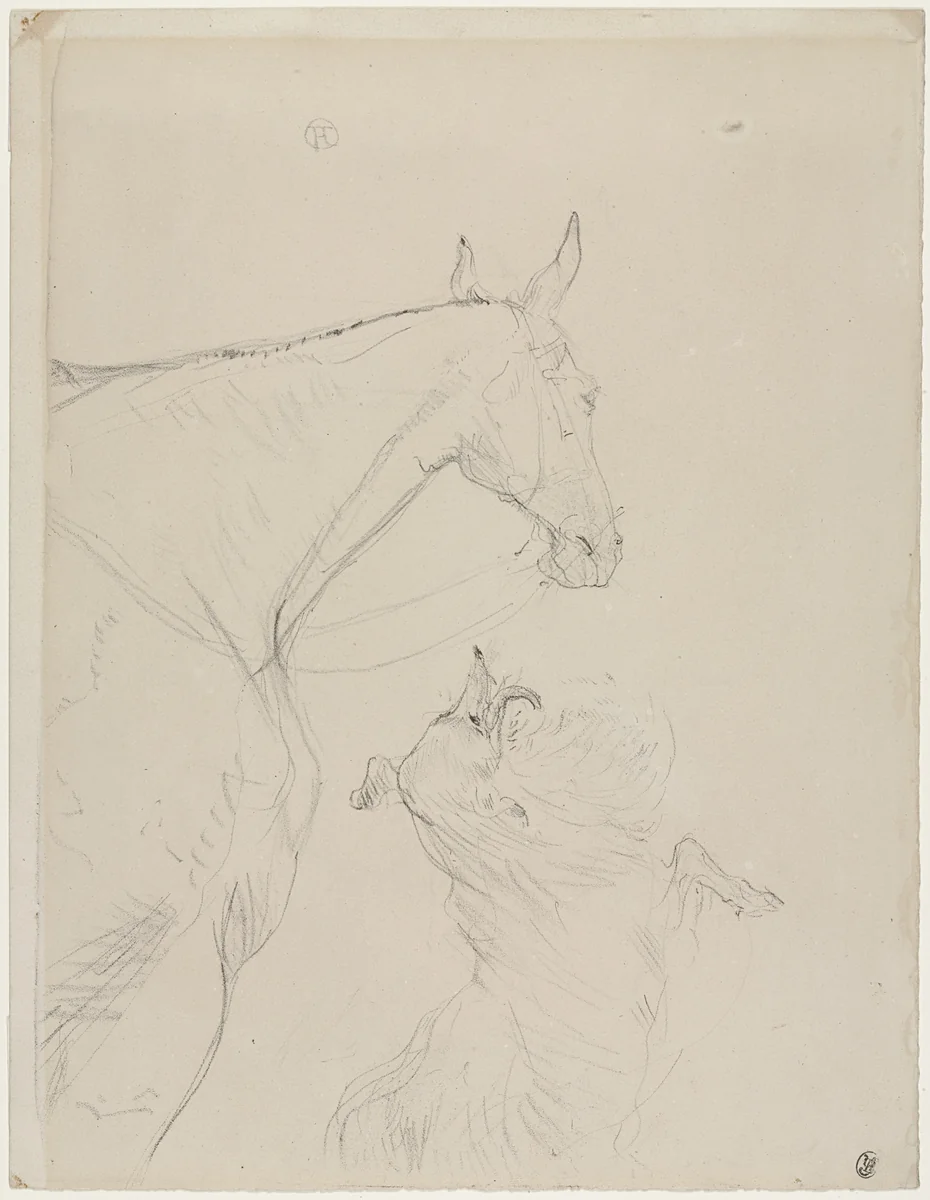 The Horse and The Collie (Le Cheval et le colley) by Henri de Toulouse-Lautrec, print, 1898