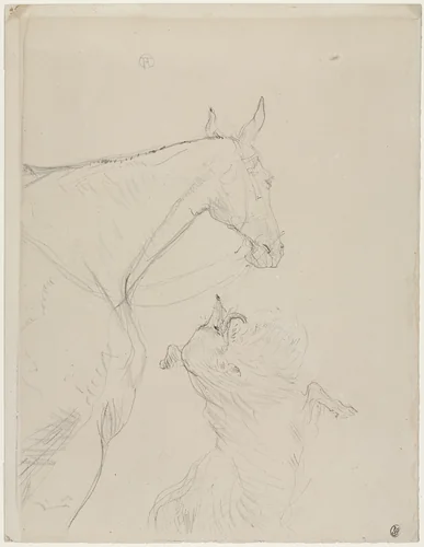 The Horse and The Collie (Le Cheval et le colley) by Henri de Toulouse-Lautrec, print, 1898