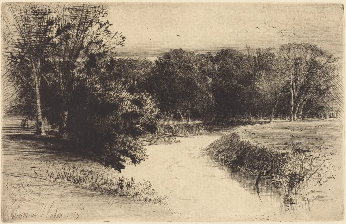 A Sunset in Ireland by Francis Seymour-Haden, portfolio, 1863