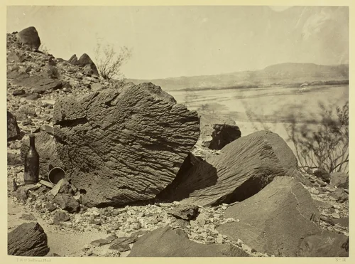 Rock Carved by Drifting Sand, Below Fortification Rock, Arizona by Timothy O'Sullivan, photograph, 1871
