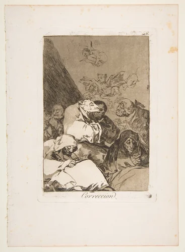 Plate 46 from "Los Caprichos": Correction (Correccion) by Goya, print, 1799