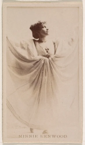 Minnie Renwood, from the Actresses series (N245) issued by Kinney Brothers to promote Sweet Caporal Cigarettes by Kinney Brothers Tobacco Company, photograph, 1890