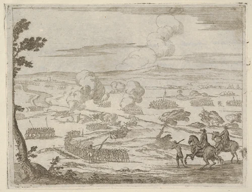 After a Long March, Francesco I d'Este Passes with the River of Cassano with his Army, thus Causing Great Harm to the Spanish, from "L'Idea di un Principe ed Eroe Cristiano in Francesco I d'Este, di Modena e Reggio Duca VIII [...]" by Bartolomeo Fenice, print, 1659