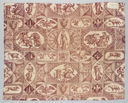 "Leda and the Swan" by Jean Baptiste Huet, textile, 1793-1803