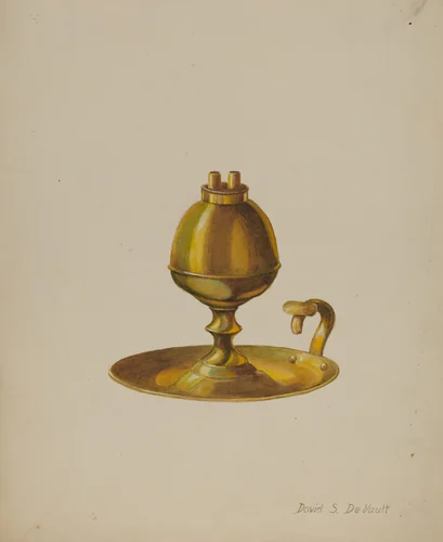 Sperm Oil Lamp by David S. De Vault, index of american design, 1941