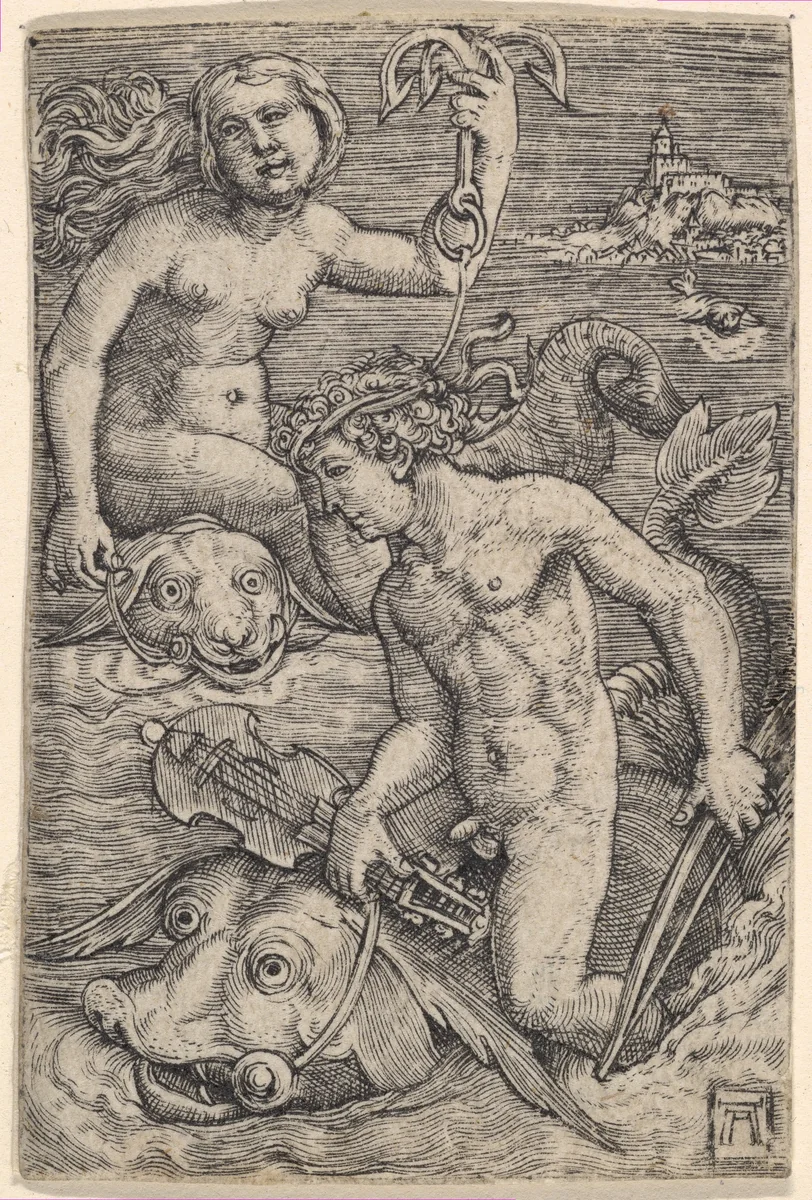 Arion and a Nereid by Albrecht Altdorfer, print, 1500-1538