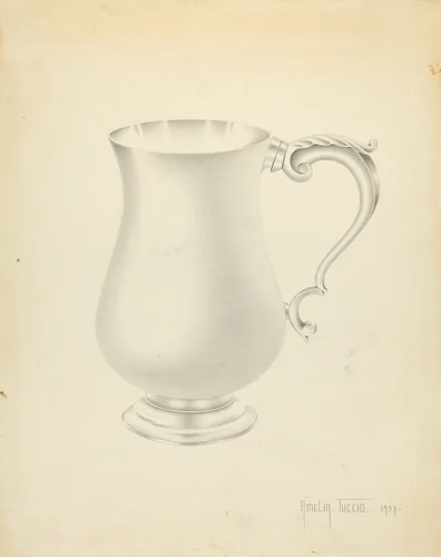 Silver Pitcher by Amelia Tuccio, index of american design, 1937