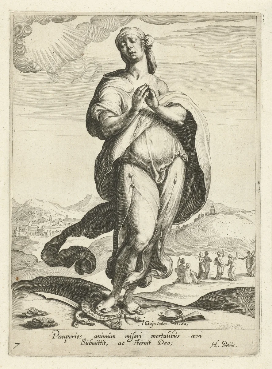 Geloof by Zacharias Dolendo, print, 1596-1597