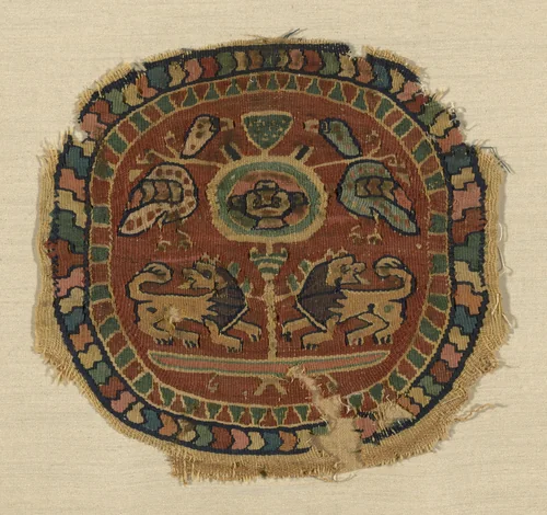Roundel by Coptic Egypt, textile, 500-700