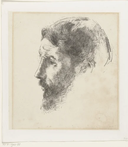 Portret van Pierre Bonnard by Odilon Redon, print, 1902