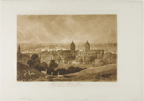 London from Greenwich, plate 26 from Liber Studiorum by Joseph Mallord William Turner, print, 1811