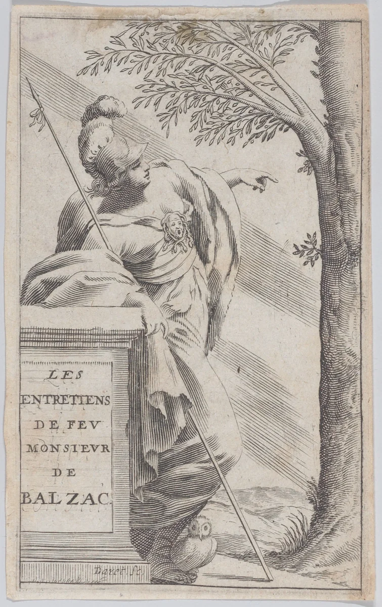 Frontispiece, from "Interviews with the Late Mr. Balzac" (Les Entretiens de Feu Monsieur de Balzac) by Pierre Daret, print, 1660