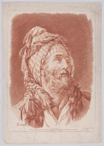 Head of a Turk by Gilles Demarteau, print, 1746-1776