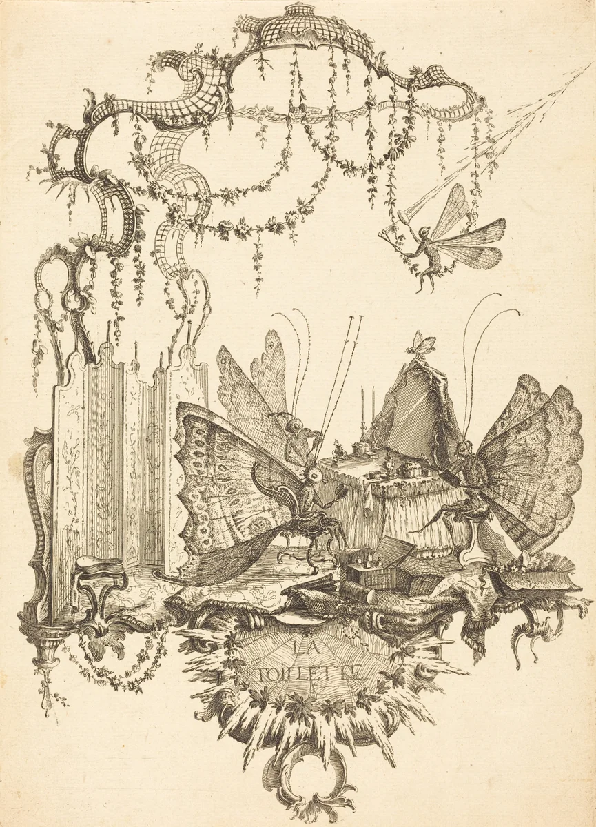 La Toilette by Charles Germain de Saint-Aubin, print, 1756