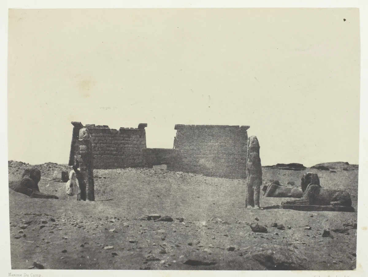 Hémi-Spéos De Séboua, Drômos; Nubie, plate 97 from the album "Egypte, Nubie, Palestine et Syrie" (1852) by Maxime Du Camp, photograph, 1849-1851