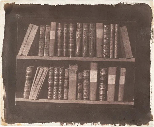 A Scene in a Library by William Henry Fox Talbot, photograph, 1841-1844