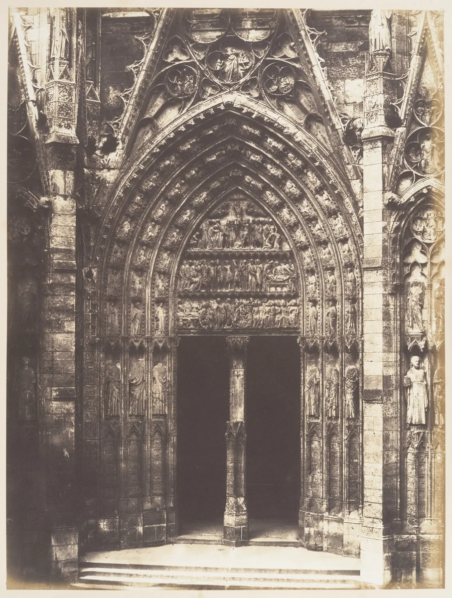 Portail de la Calende, Rouen Cathédral by Edmond Bacot, photograph, 1852-1854