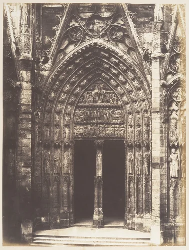 Portail de la Calende, Rouen Cathédral by Edmond Bacot, photograph, 1852-1854