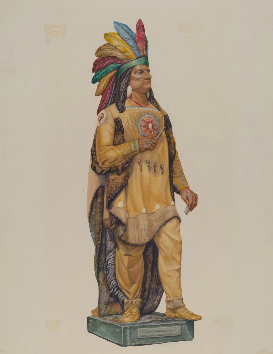 Cigar Store Indian by Harriette Gale, index of american design, 1935-1942