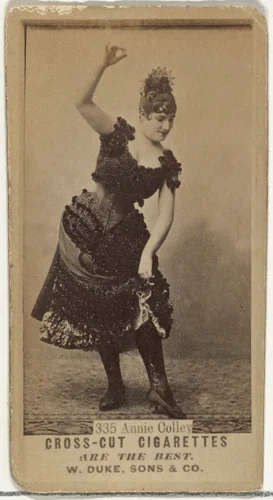 Card Number 335, Annie Colley, from the Actors and Actresses series (N145-3) issued by Duke Sons & Co. to promote Cross Cut Cigarettes by W. Duke, Sons & Co., photograph, 1880-1889