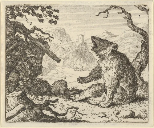 The Bear Calls Renard to Appear Before the Council of the Animals from Hendrick van Alcmar's Renard The Fox by Allart van Everdingen, print, 1650-1675