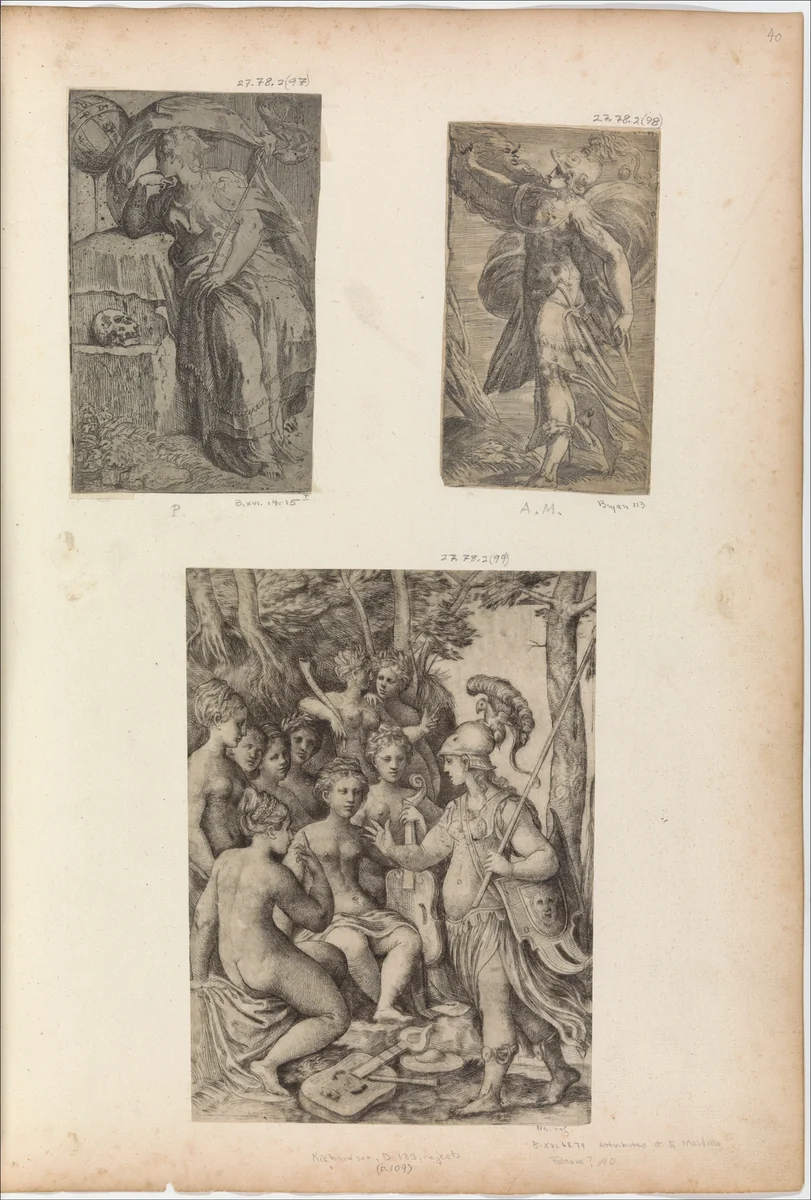 Bellona by Andrea Schiavone, print, 1510-1563