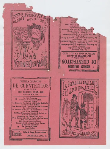 Covers for 'La Pesadilla de Alejito o el Almuerzo de Acotes' and 'Juan Ceniza' by José Guadalupe Posada, print, 1885-1915