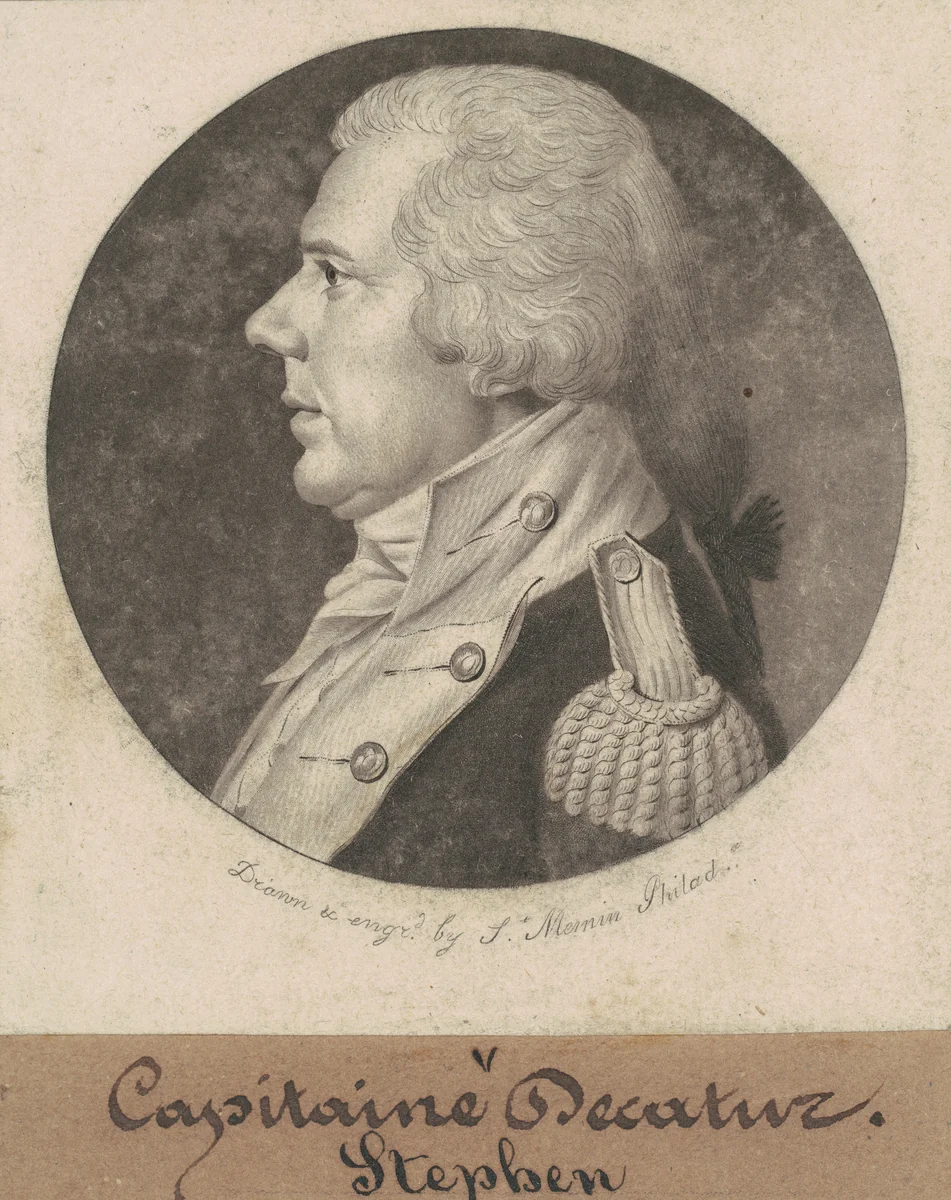 Stephen Decatur, Sr. by Charles B. J. Févret de Saint-Mémin, print, 1802