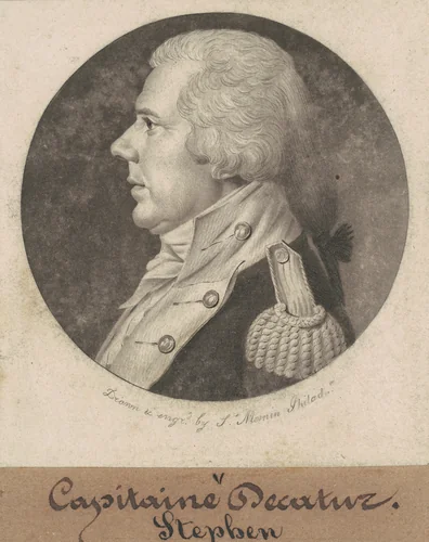 Stephen Decatur, Sr. by Charles B. J. Févret de Saint-Mémin, print, 1802