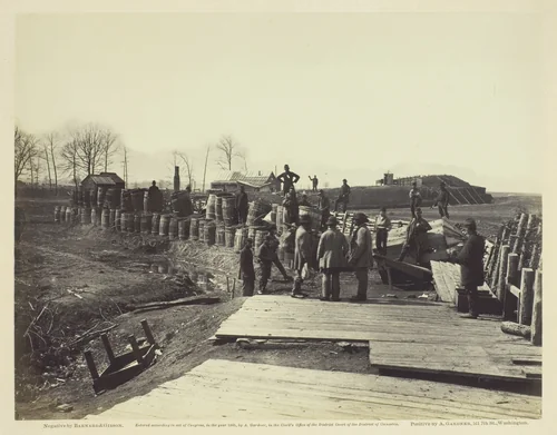 Fortifications at Manassas by Barnard and Gibson, photograph, 1862