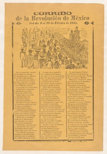 A ballad of the Mexican Revolution by José Guadalupe Posada, print, 1913