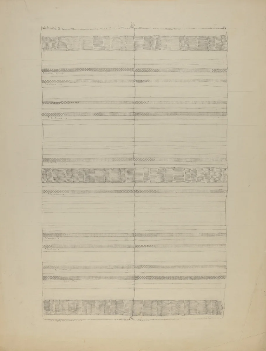 Textile by American 20th Century, index of american design, 1935-1942