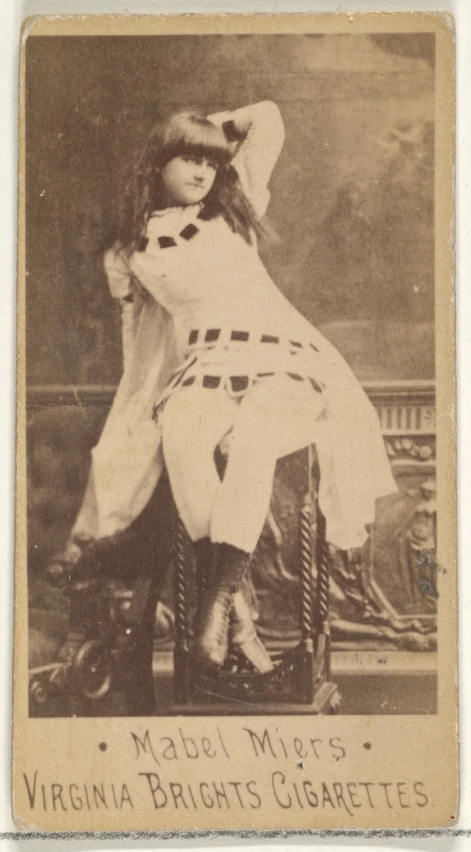 Mabel Miers, from the Actors and Actresses series (N45, Type 1) for Virginia Brights Cigarettes by Allen & Ginter, photograph, 1885-1891