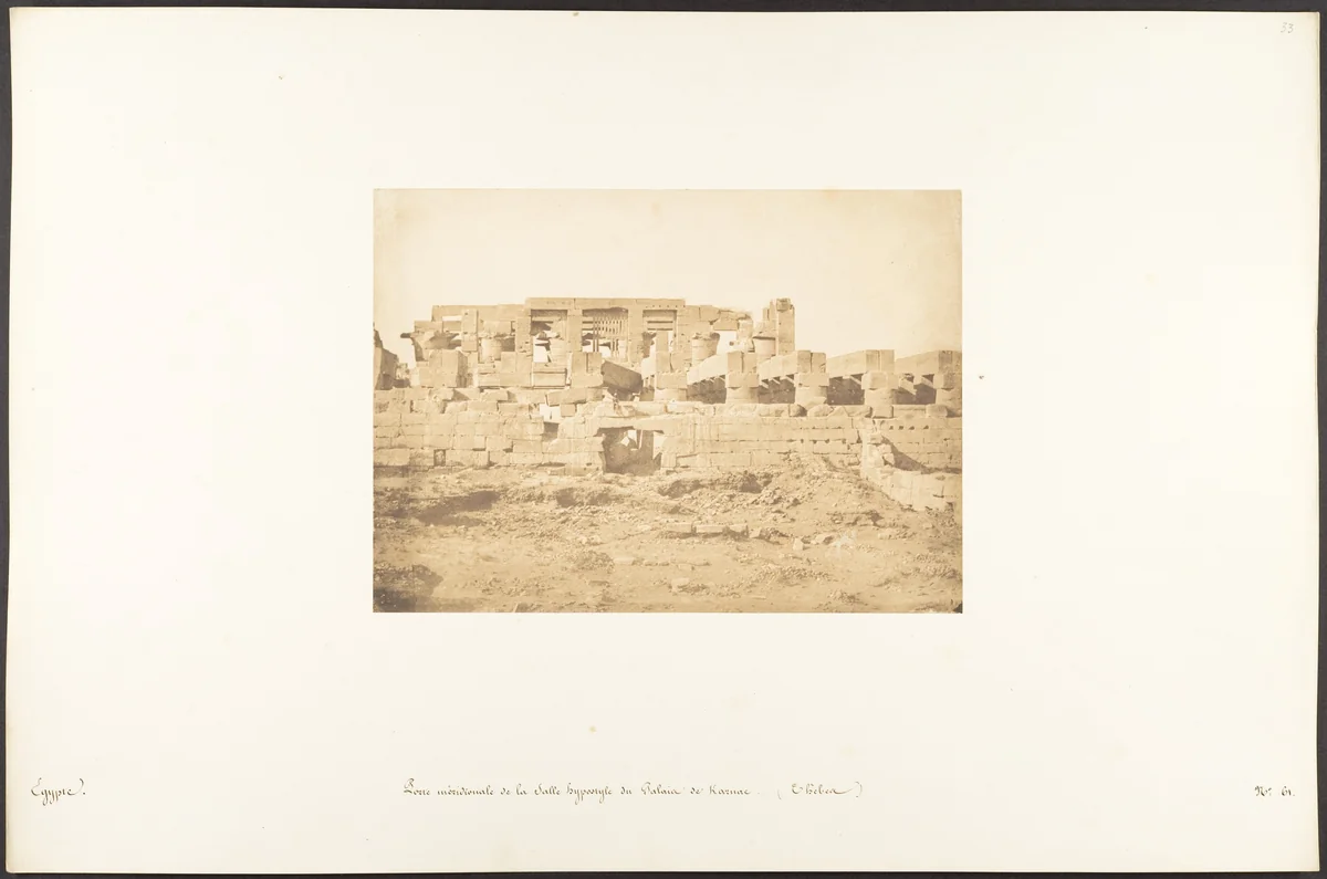 Porte méridionale de la Salle Hypostyle du Palais de Karnac (Thèbes) by Maxime Du Camp, photograph, 1849-1850