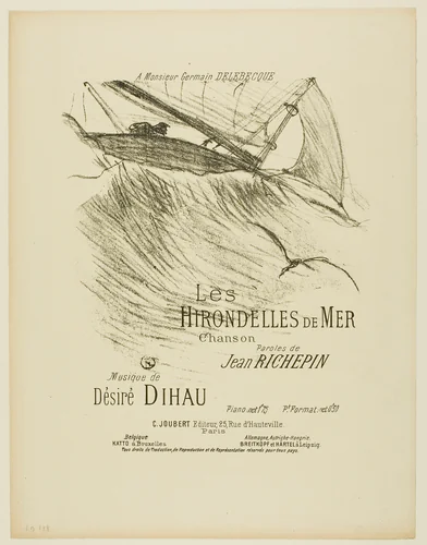 The Sea Swallows, from Mélodies de Désiré Dihau by Henri de Toulouse-Lautrec, print, 1895