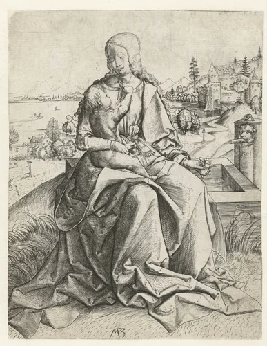 Madonna bij een bron by Unknown, print, 1501